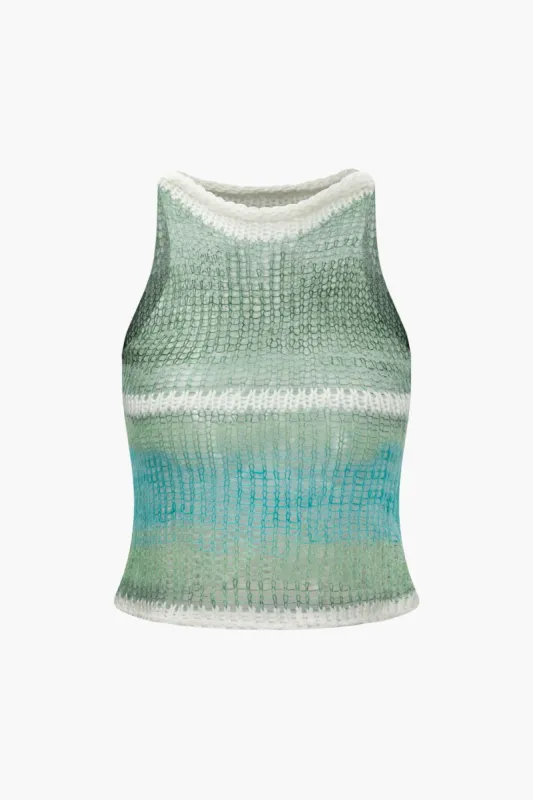 Ombre Openwork Knit Tank Top sold by Micas