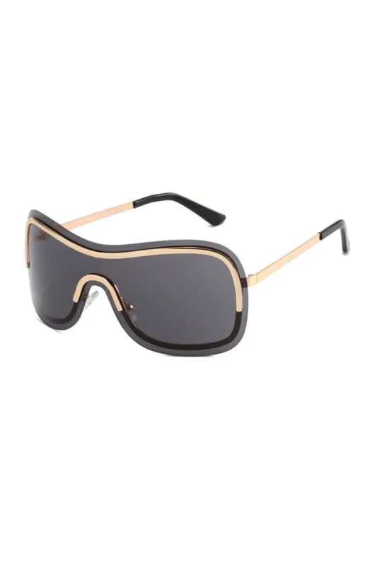Metal Flat Top Shield Sunglasses sold by Micas