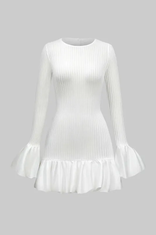 Solid Puff Bell Sleeve Mini Dress sold by Micas