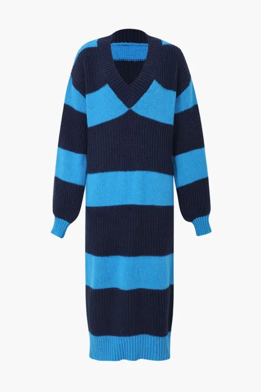 Contrast Stripe Oversized Sweater Dress sold by Micas