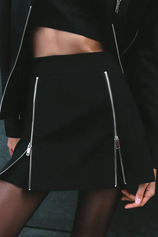 Double Zip Up Mini Skirt sold by Micas