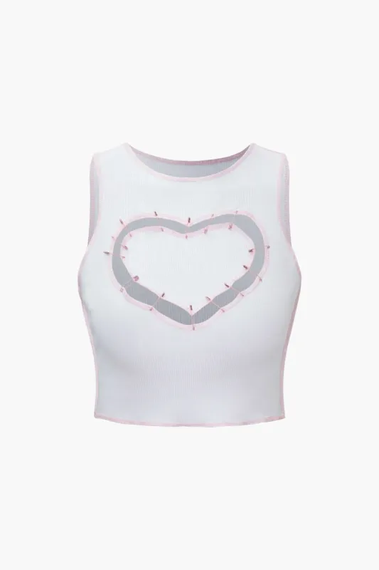 Heart-shaped Cut Out Crop Tank Top sold by Micas