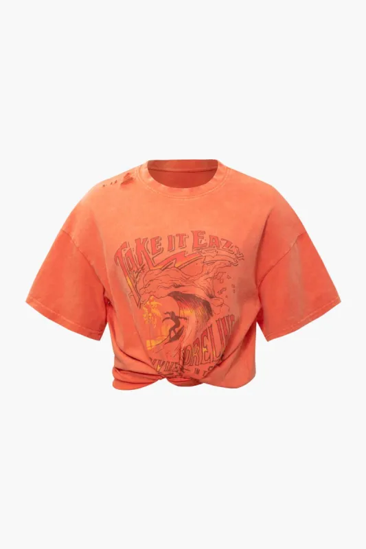 Surf Graphic Destroyed T-Shirt sold by Micas