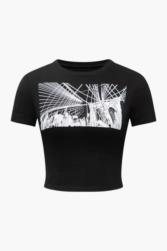 Graphic Crop T-Shirt sold by Micas