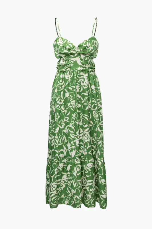 Floral Print Linen Cut Out Maxi Dress sold by Micas