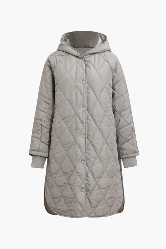 Diamond Quilted Hooded Jacket sold by Micas