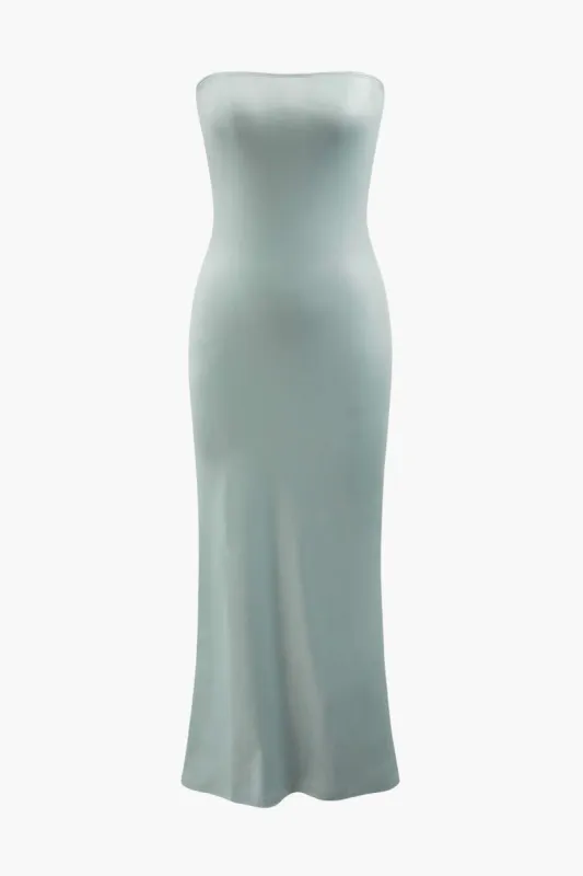 Back Slit Strapless Maxi Dress sold by Micas