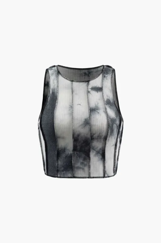 Tie Dye Stitching Tank Top sold by Micas