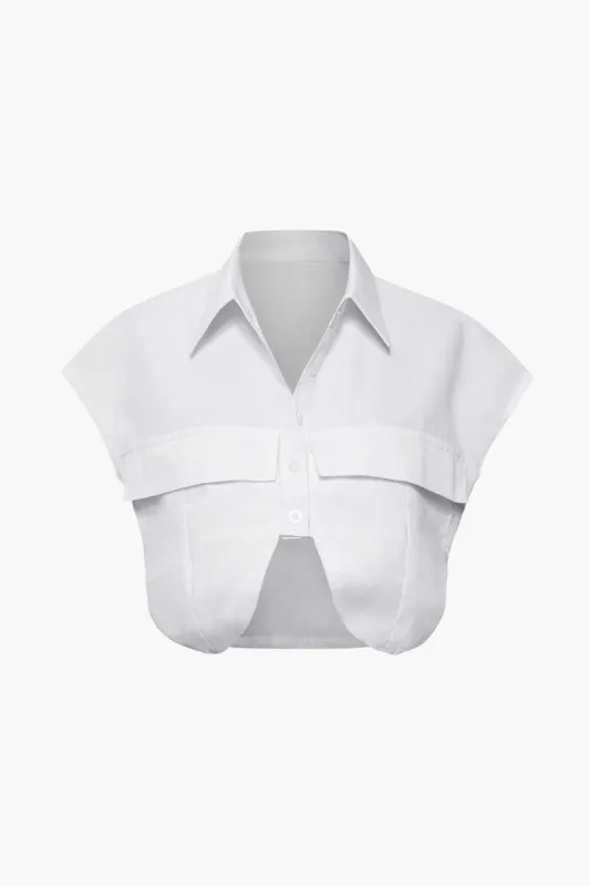 Asymmetric Cap Sleeve Shirt made by Micas
