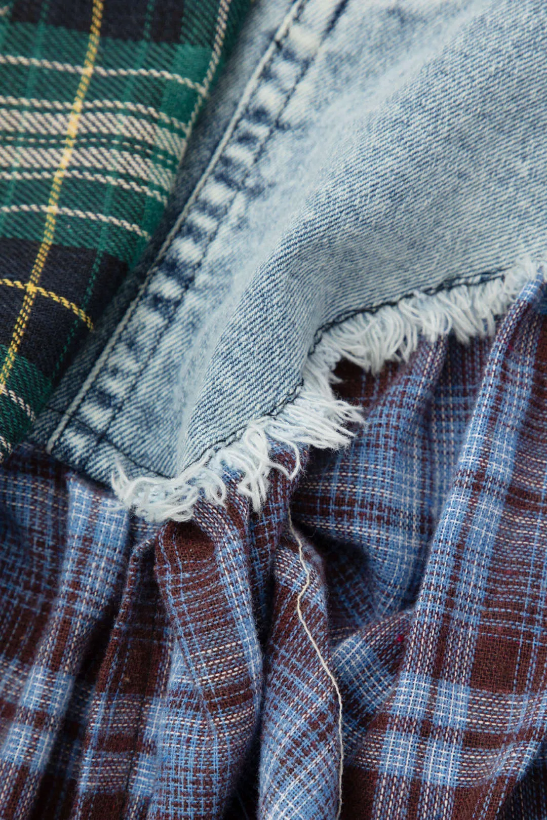 Asymmetric Patchwork Denim Mini Skirt sold by Micas product image thumbnail 4