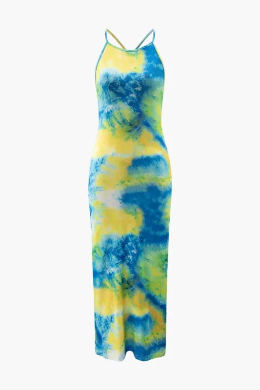 Tie Dye Cross Back Maxi Dress sold by Micas