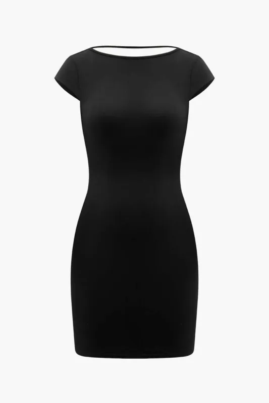 Short Sleeve Backless Bodycon Mini Dress sold by Micas