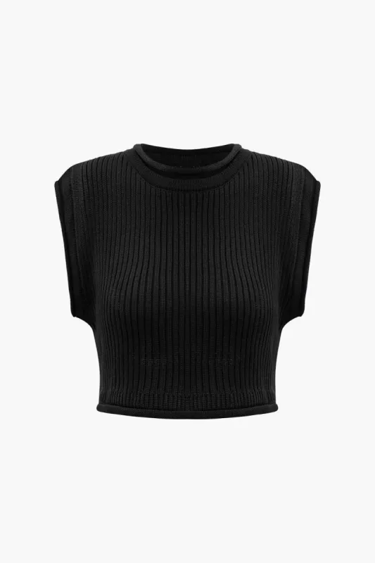 Sleeveless Knit Crop Top sold by Micas