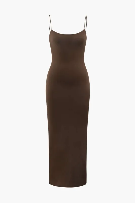 Solid Spaghetti Strap Midi Dress sold by Micas