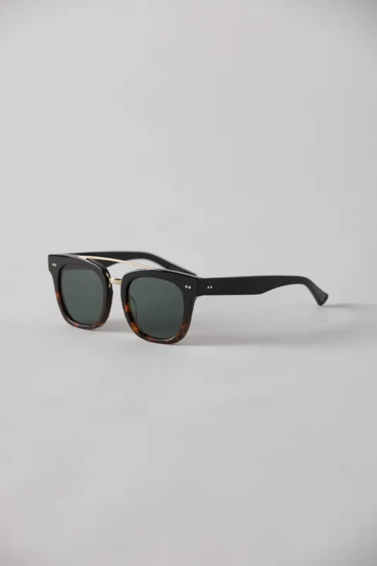 Isay - Black & Tortoise Gloss Split & Gold / Green sold by Epokhe