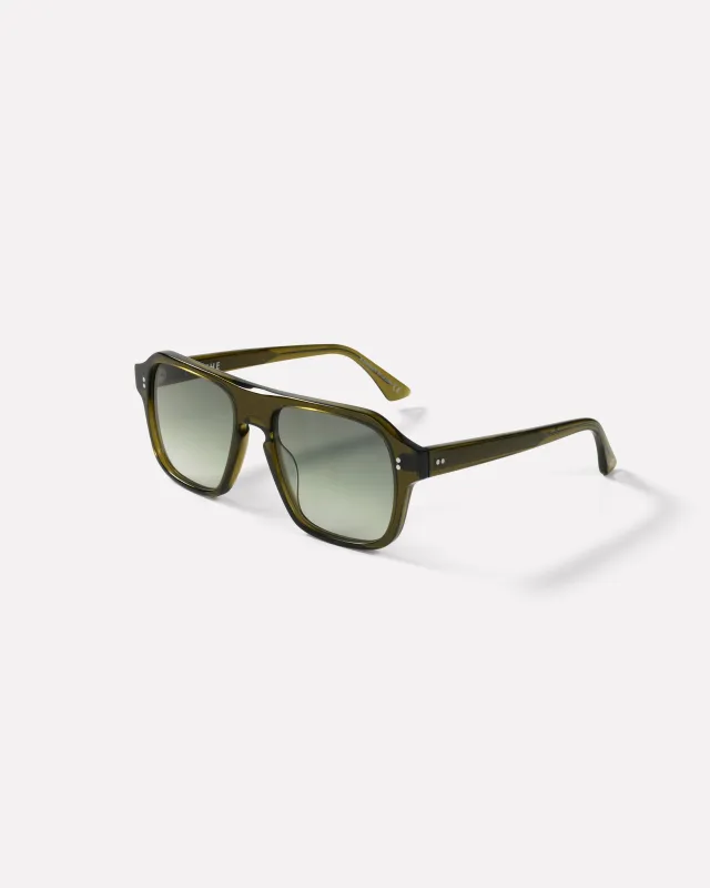 Pano Sunglasses - Army Green Polished / Green Gradient sold by Epokhe