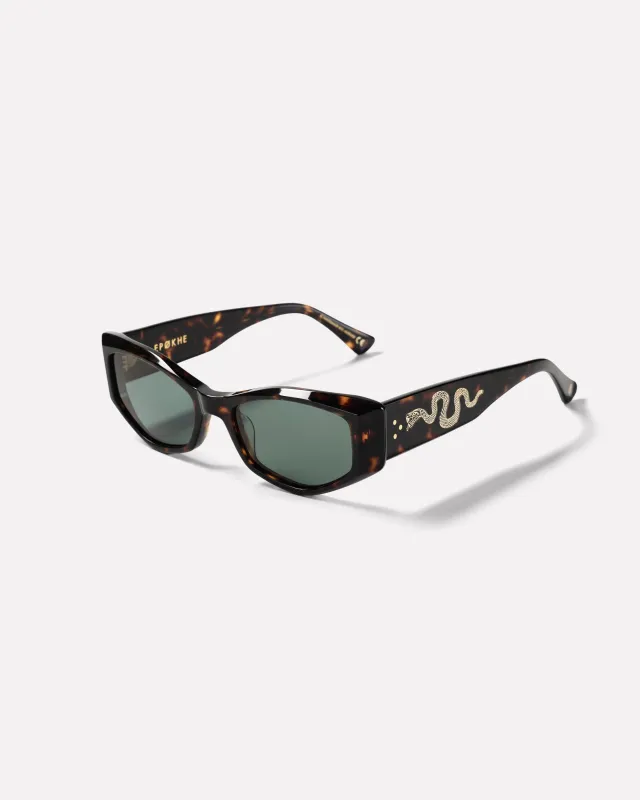 Guilty - Dark Tortoise Polished / Green Polarized made by Epokhe