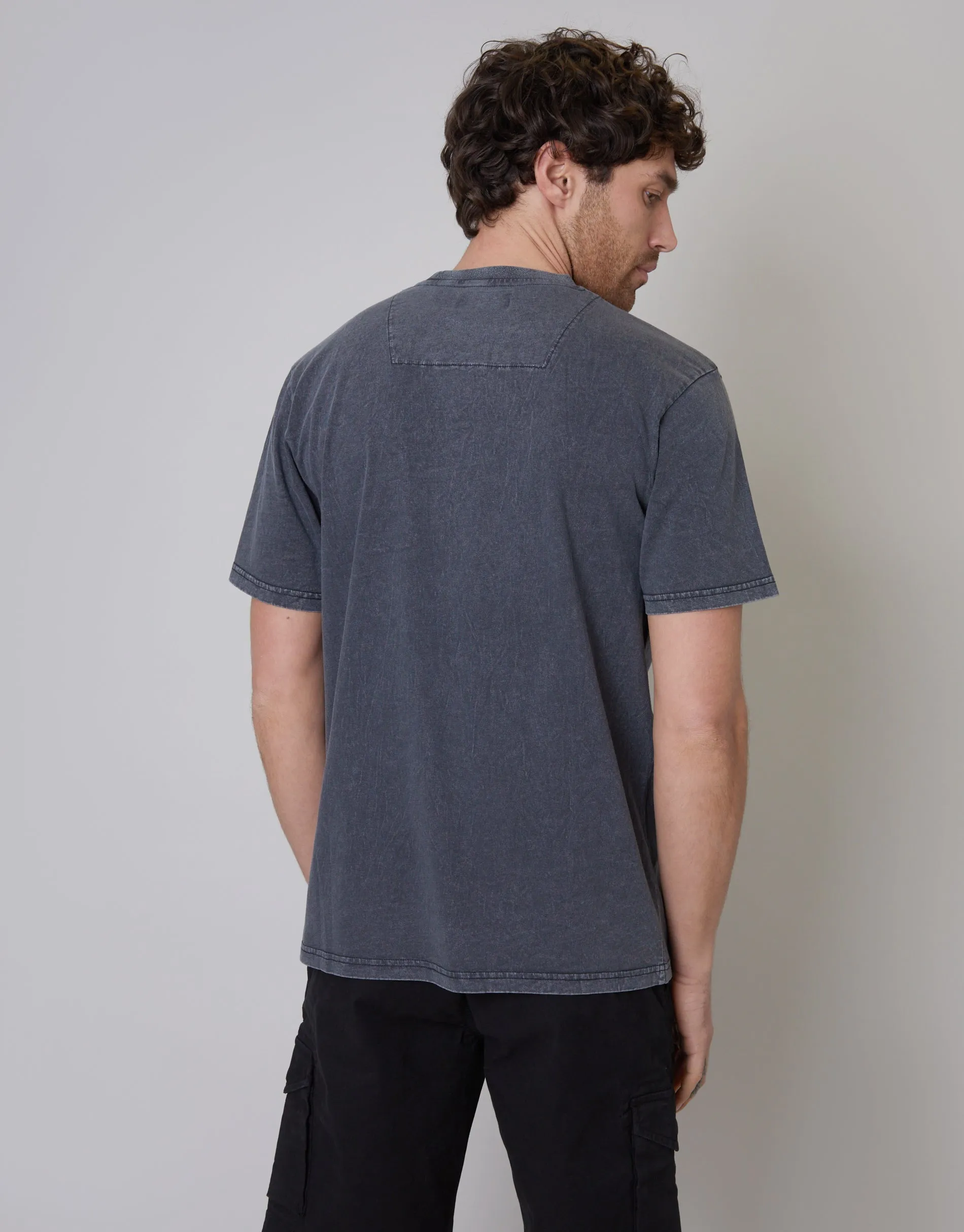 Men's Charcoal Acid Wash T-Shirt sold by Threadbare product image thumbnail 2