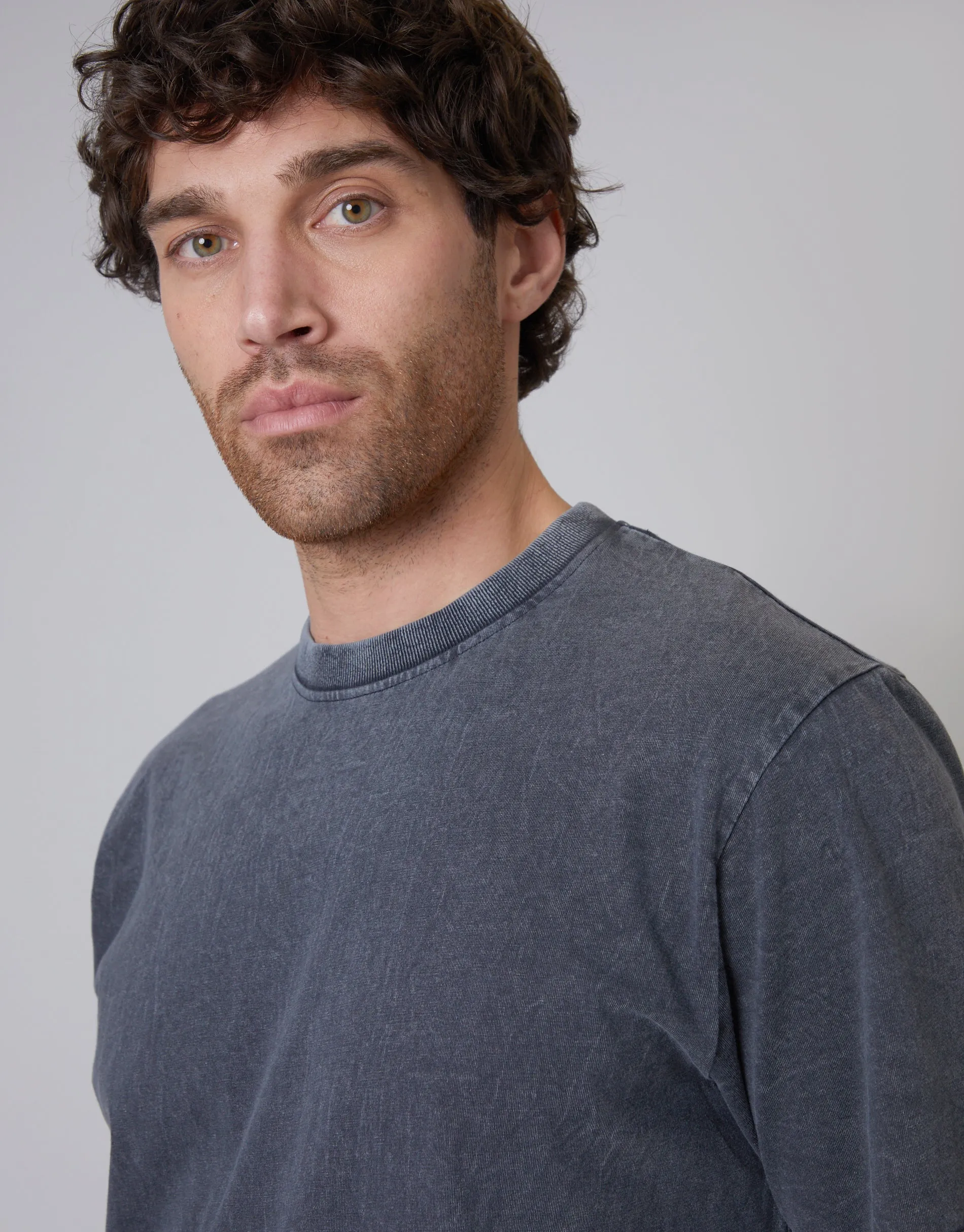 Men's Charcoal Acid Wash T-Shirt sold by Threadbare product image thumbnail 4