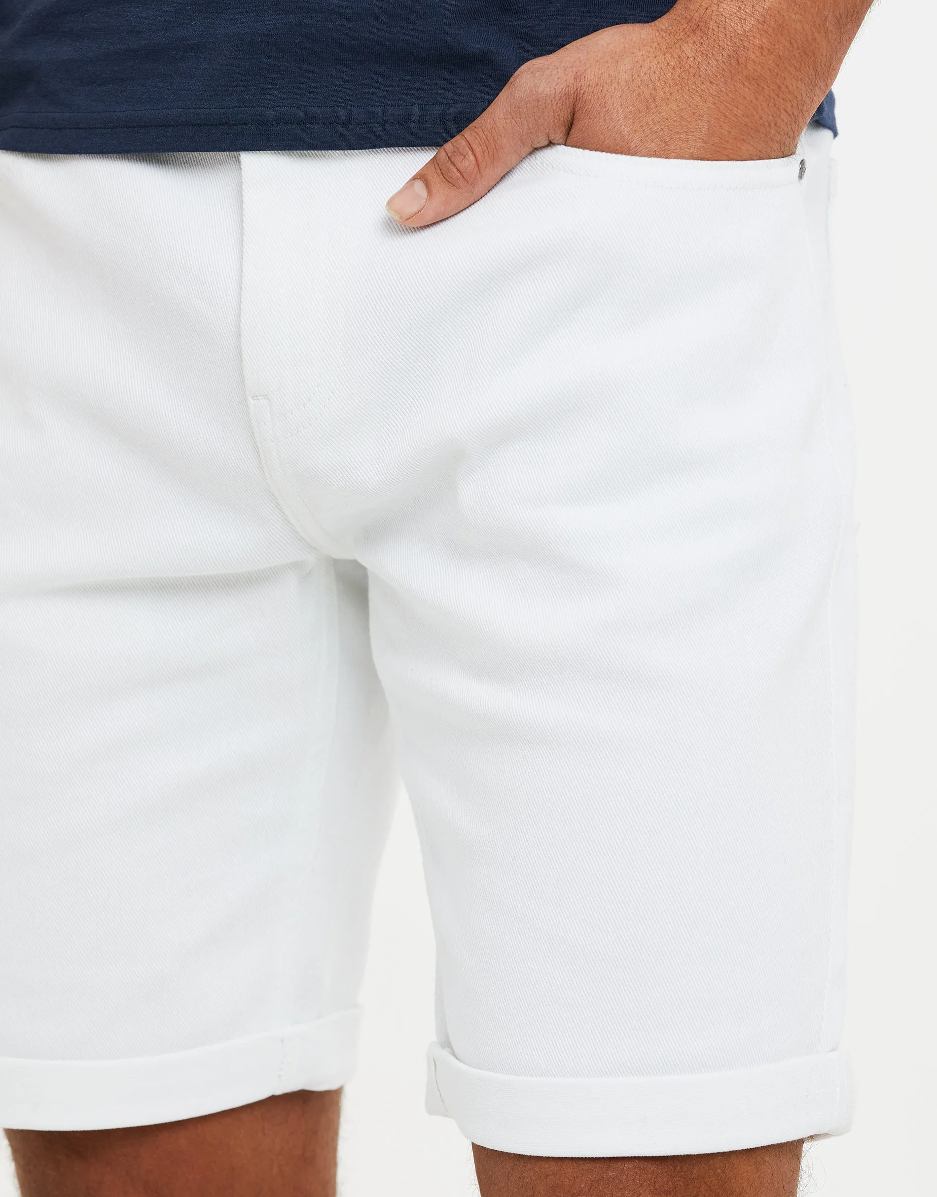 Men's White Chino Shorts sold by Threadbare product image thumbnail 4