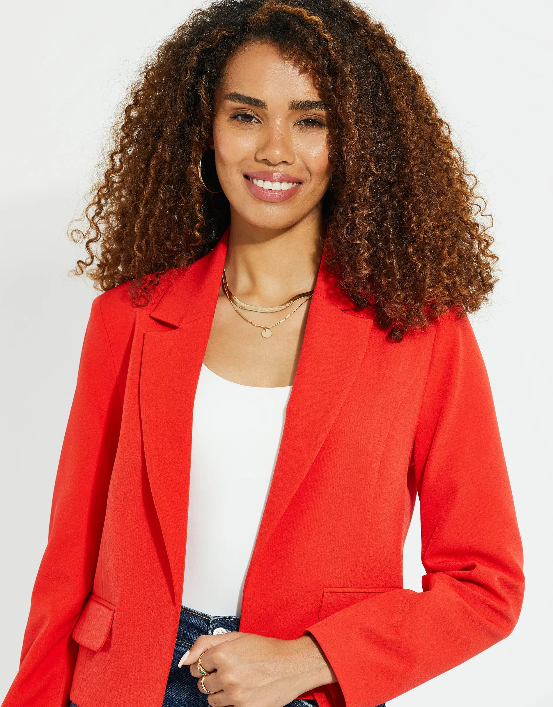 Women's Red Cropped Blazer sold by Threadbare product image thumbnail 4