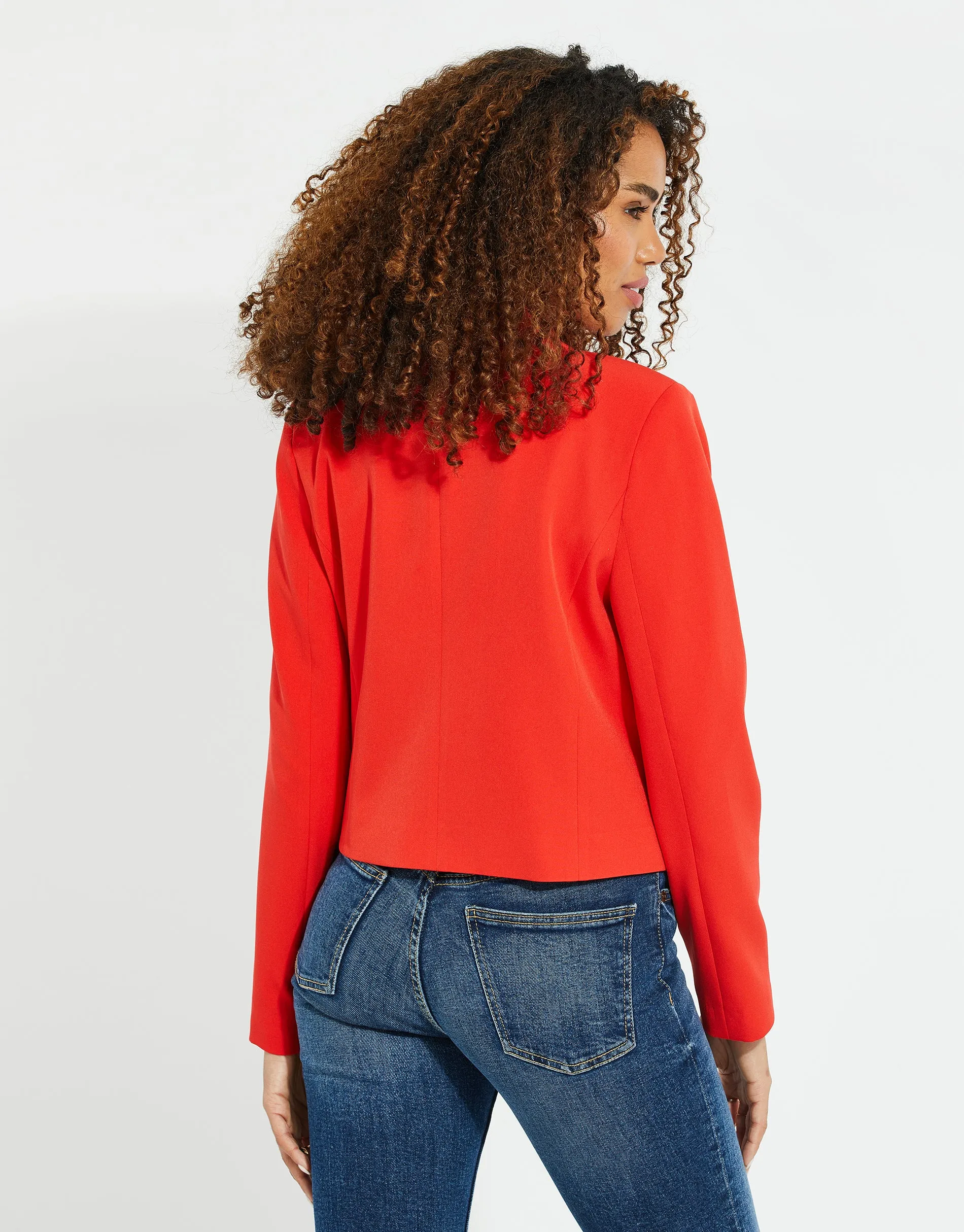 Women's Red Cropped Blazer sold by Threadbare product image thumbnail 2