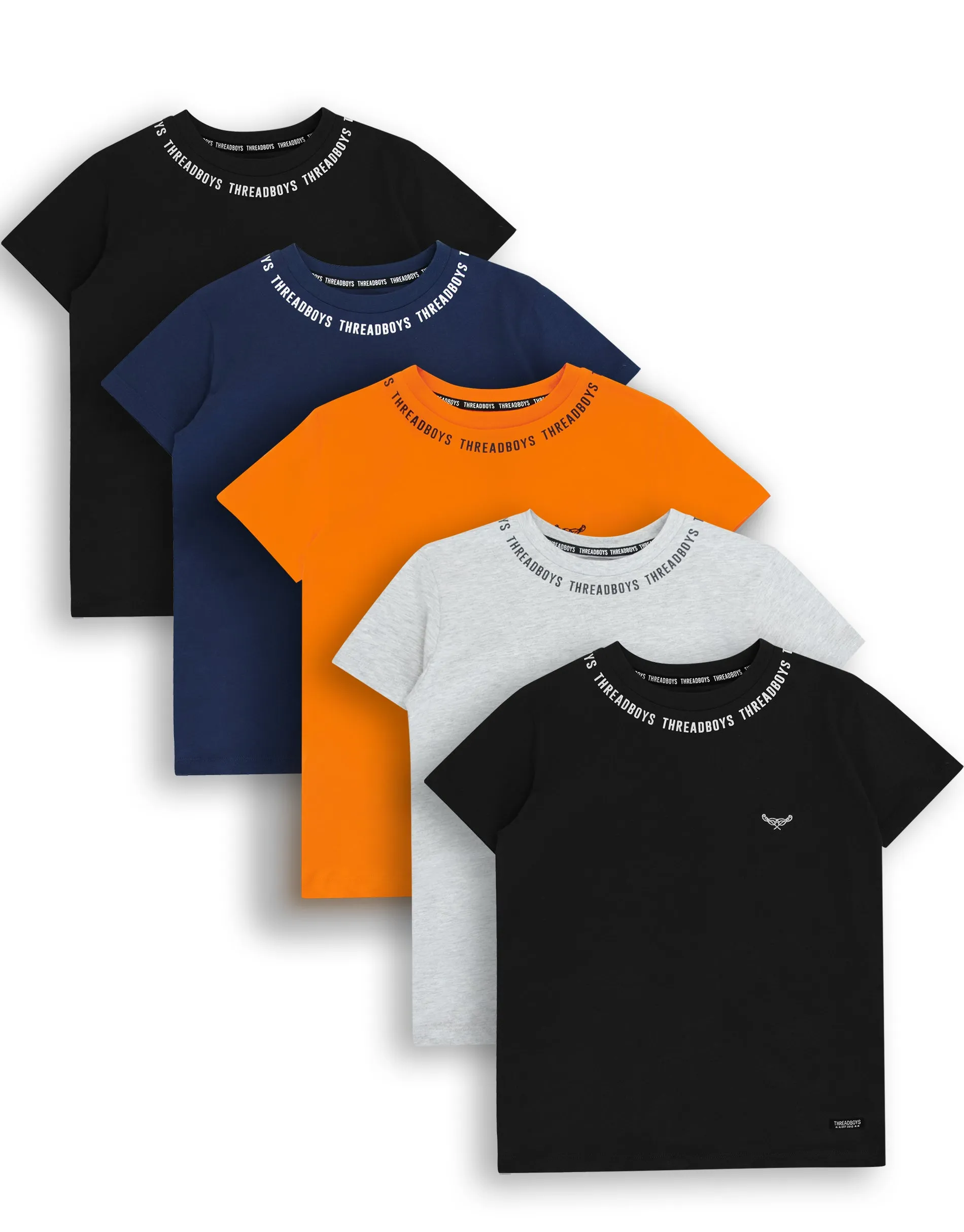 Boys' Plain T-Shirts (5 Pack) sold by Threadbare