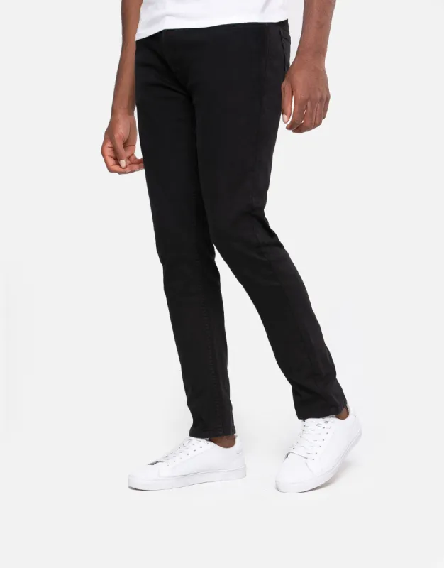 Men's Black Regular Fit Chino Trousers sold by Threadbare