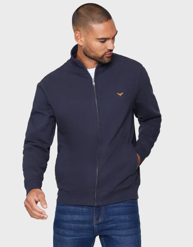 Men's Navy Zip-Up Fleece Jumper sold by Threadbare