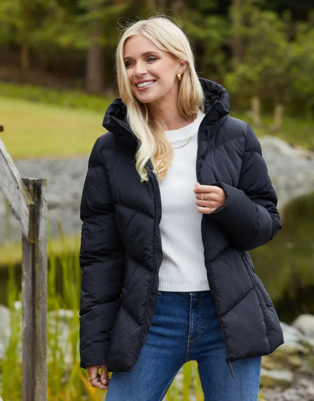 Women's Black Funnel Neck Padded Jacket sold by Threadbare
