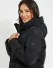 Women's Black Funnel Neck Padded Jacket sold by Threadbare