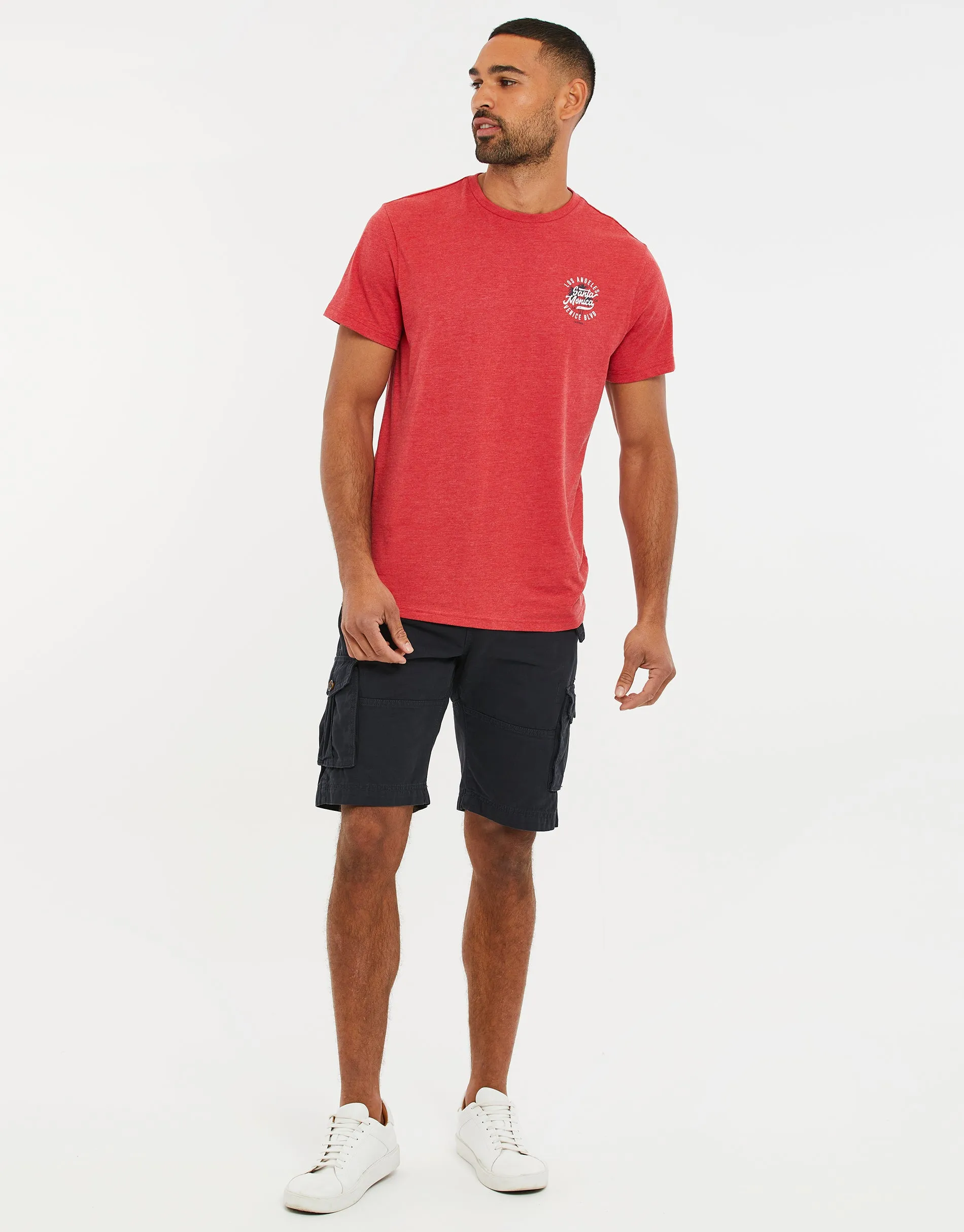 Men's Navy Belted Cargo Shorts sold by Threadbare product image thumbnail 3