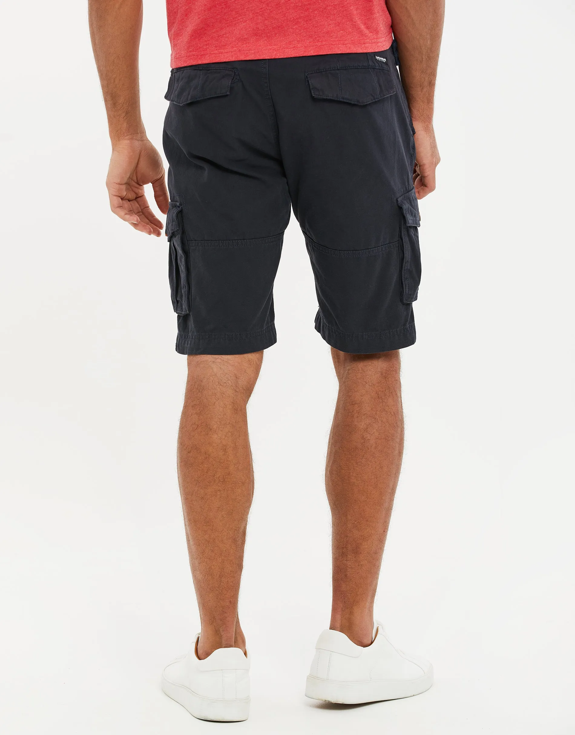 Men's Navy Belted Cargo Shorts sold by Threadbare product image thumbnail 2