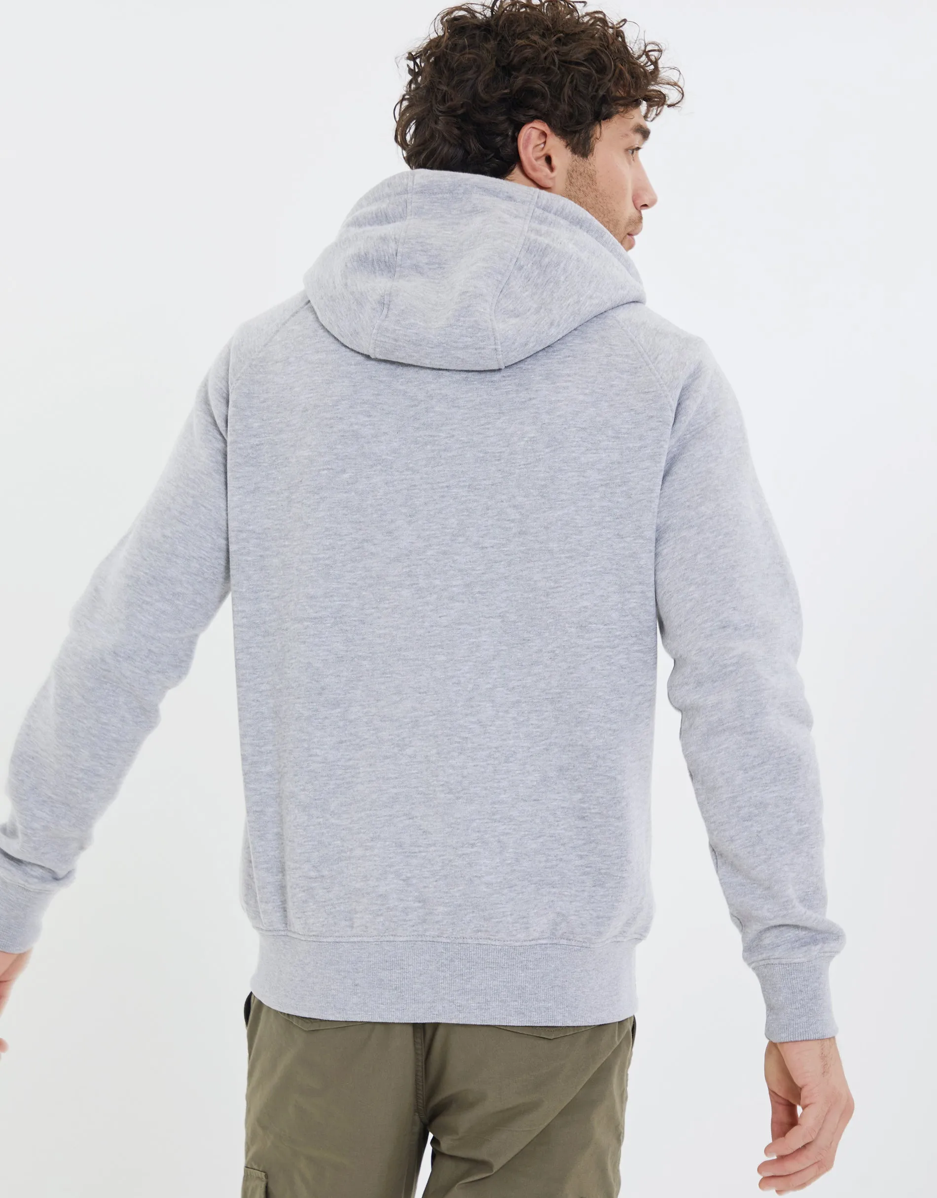 Men's Grey Marl Snood Zip Up Hoodie sold by Threadbare product image thumbnail 2