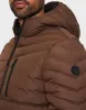 Men's Chocolate Brown Hooded Puffer Jacket sold by Threadbare