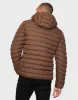 Men's Chocolate Brown Hooded Puffer Jacket sold by Threadbare