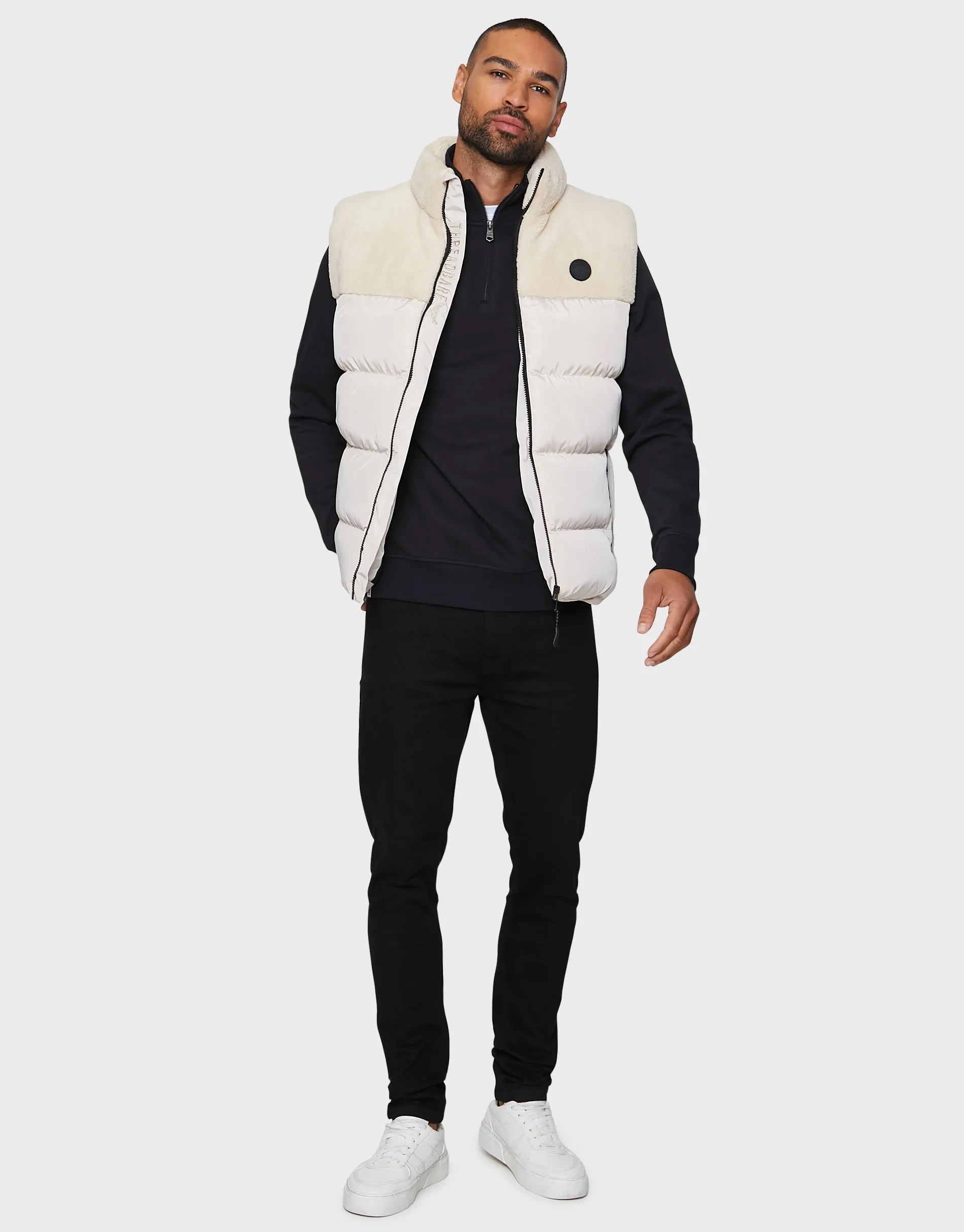 Men's Stone Sherpa Gilet sold by Threadbare product image thumbnail 3