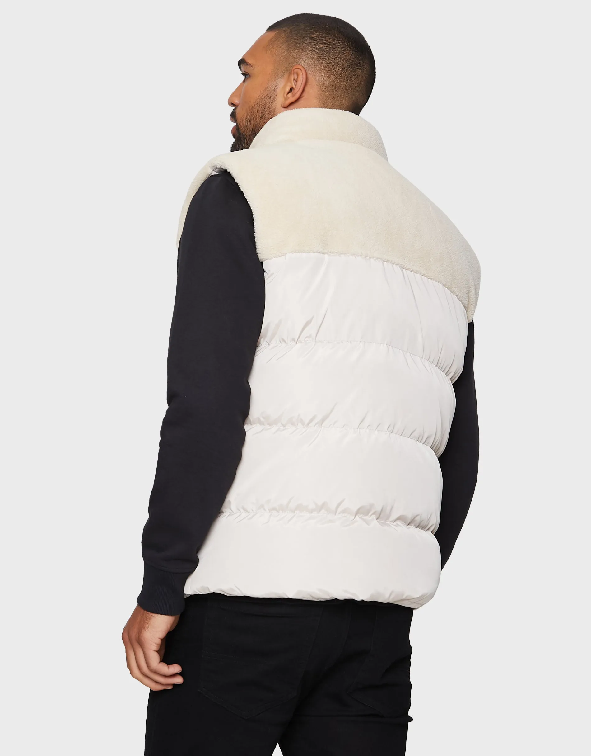 Men's Stone Sherpa Gilet sold by Threadbare product image thumbnail 2