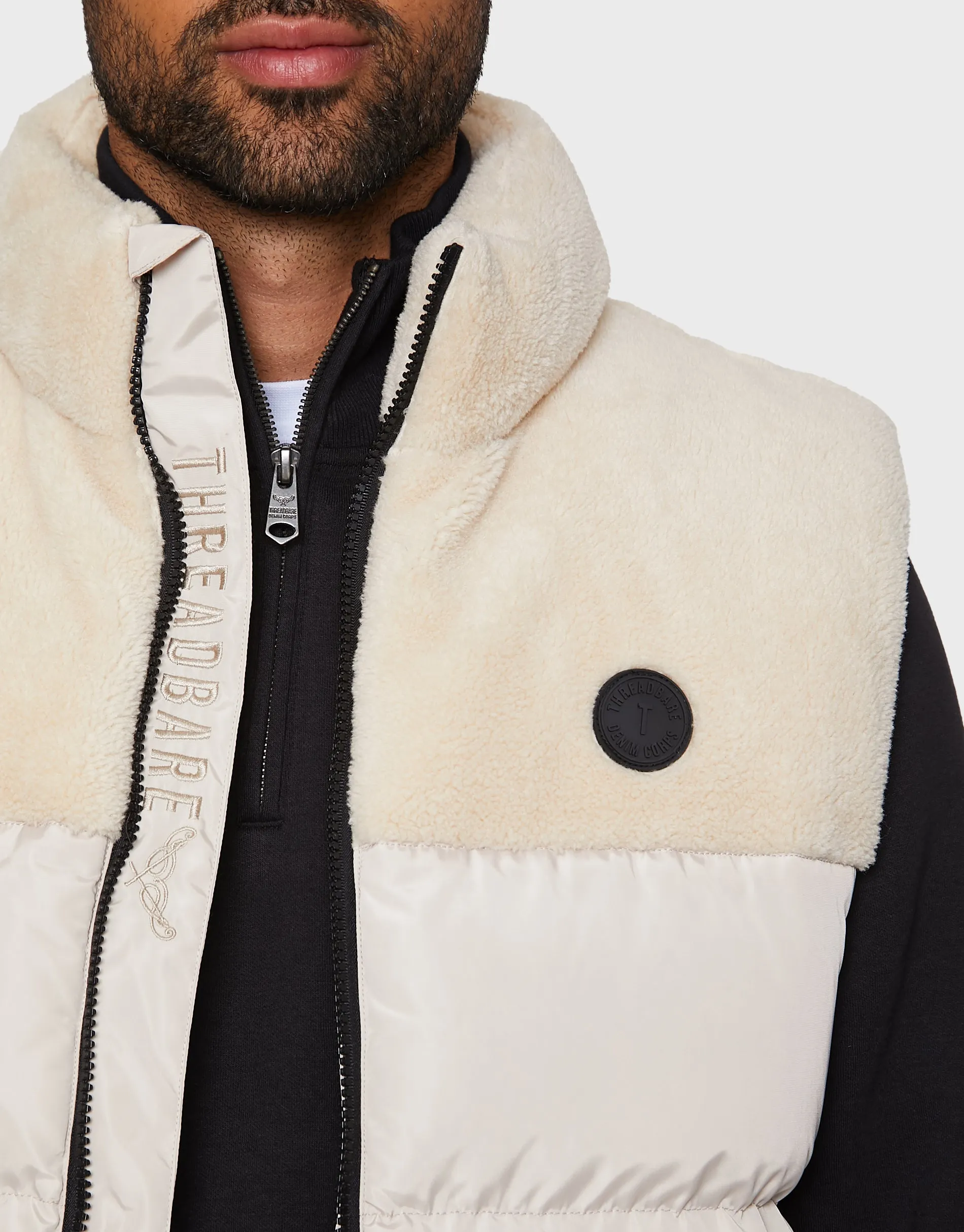 Men's Stone Sherpa Gilet sold by Threadbare product image thumbnail 4