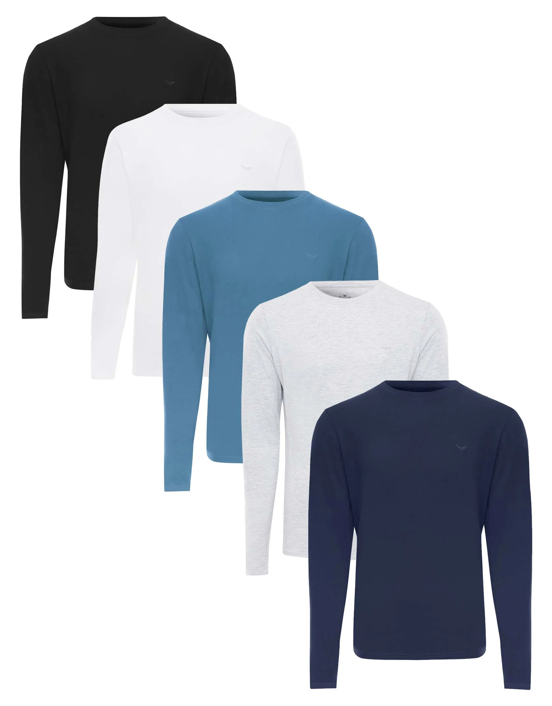Men's Blue Mix Long Sleeve T-Shirts (5 Pack) sold by Threadbare