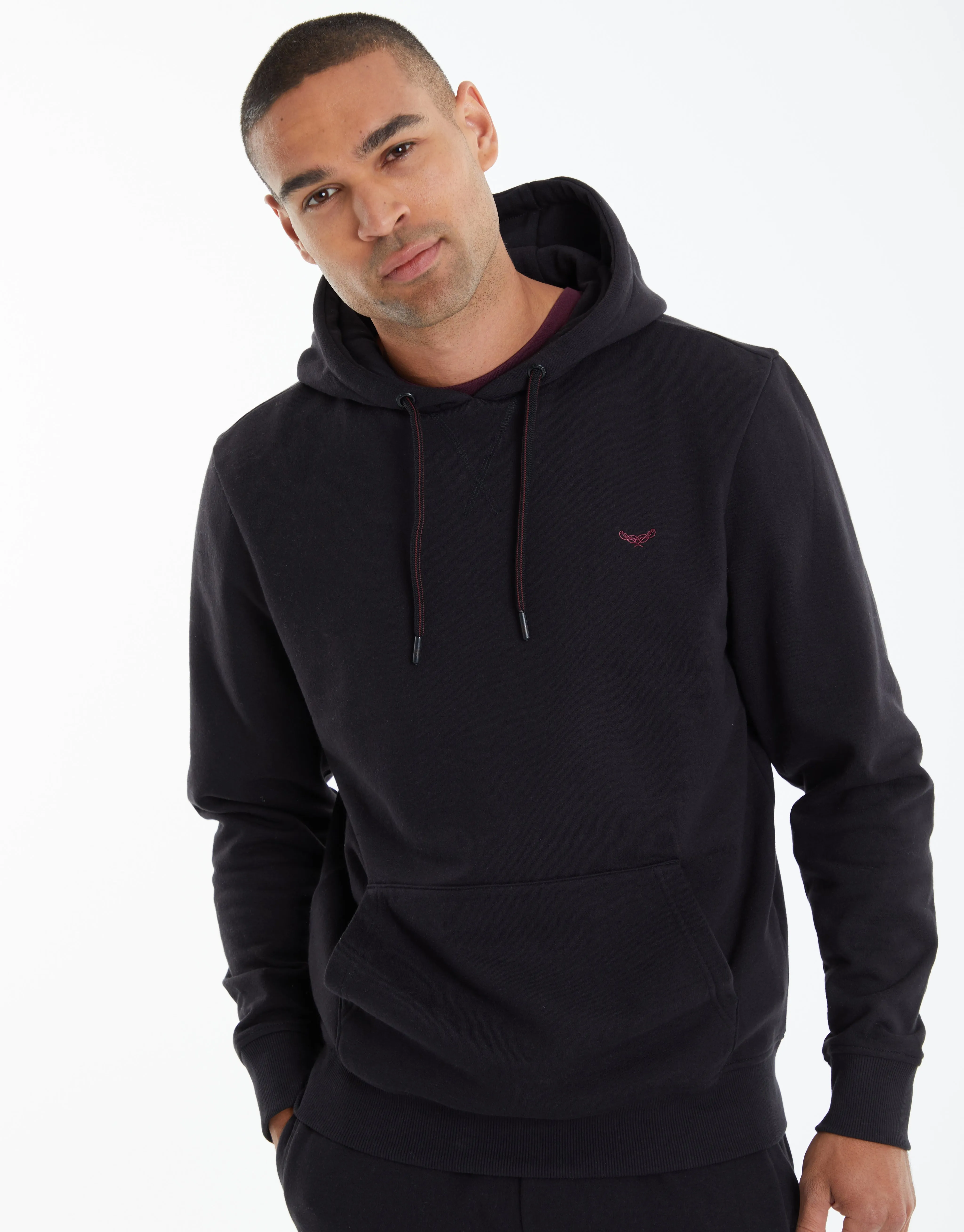 Overhead Hoodie in Black sold by Threadbare