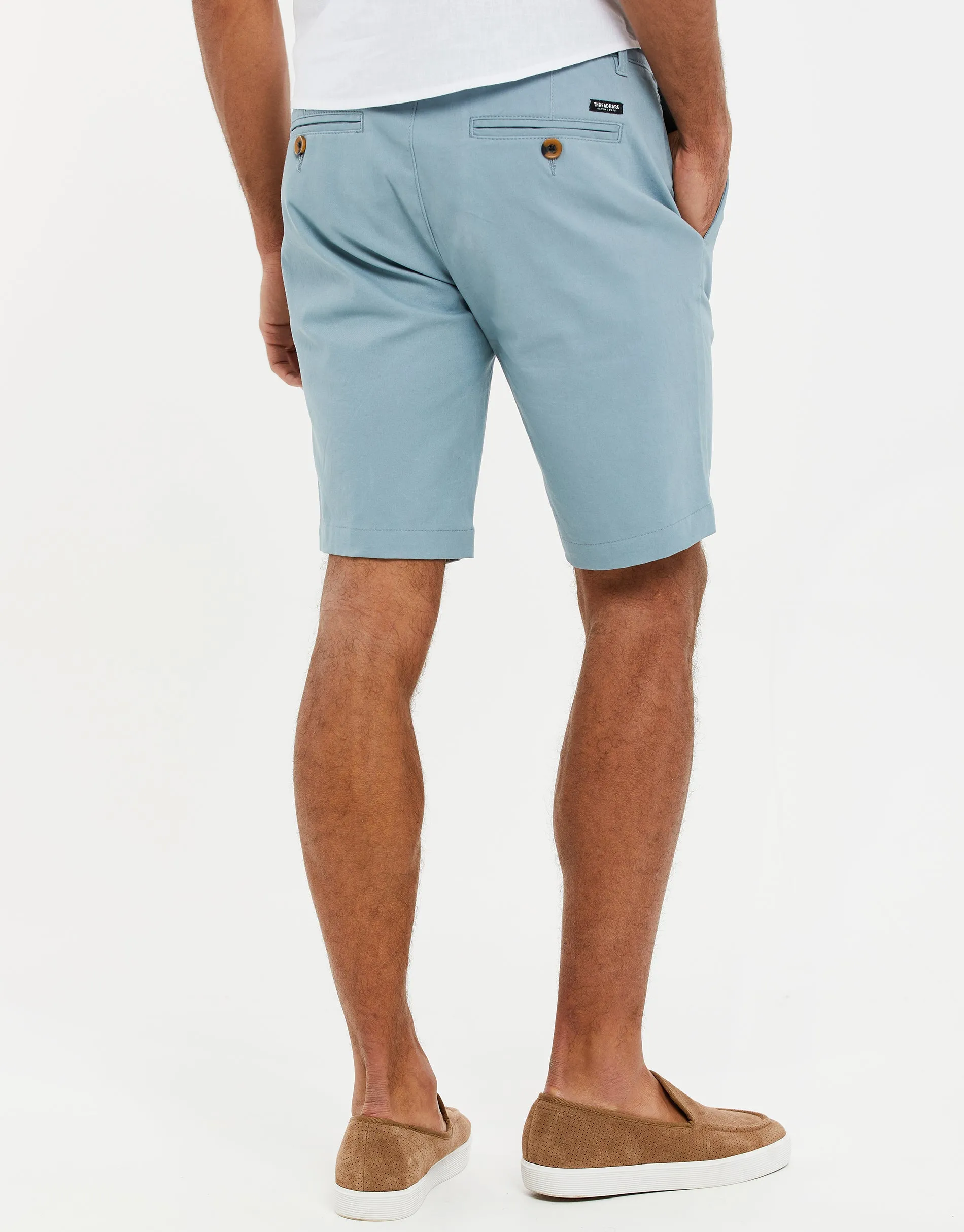 Men's Duck Egg Blue Slim Fit Chino Shorts sold by Threadbare product image thumbnail 2