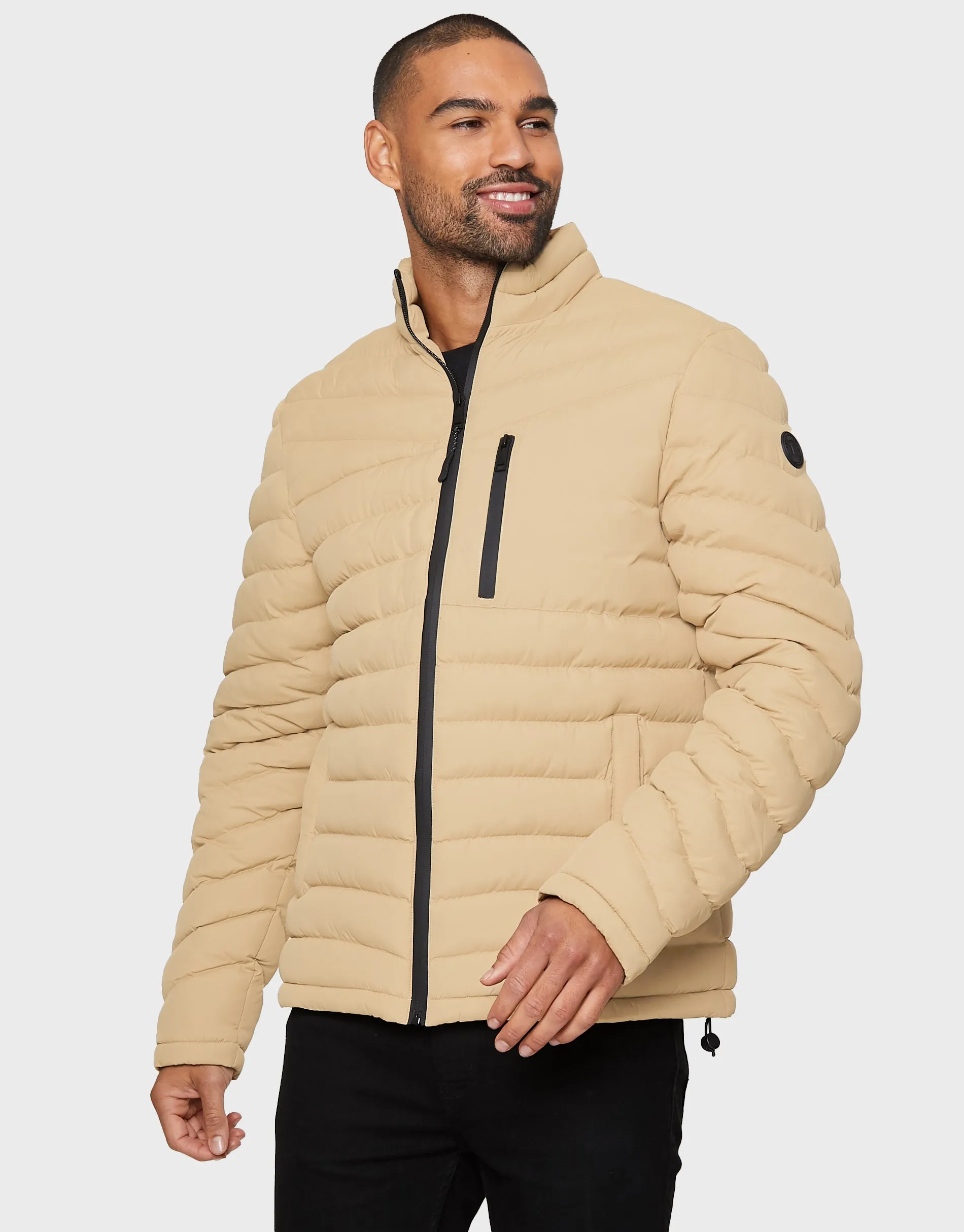 Men's Tan Lightweight Puffer Jacket sold by Threadbare