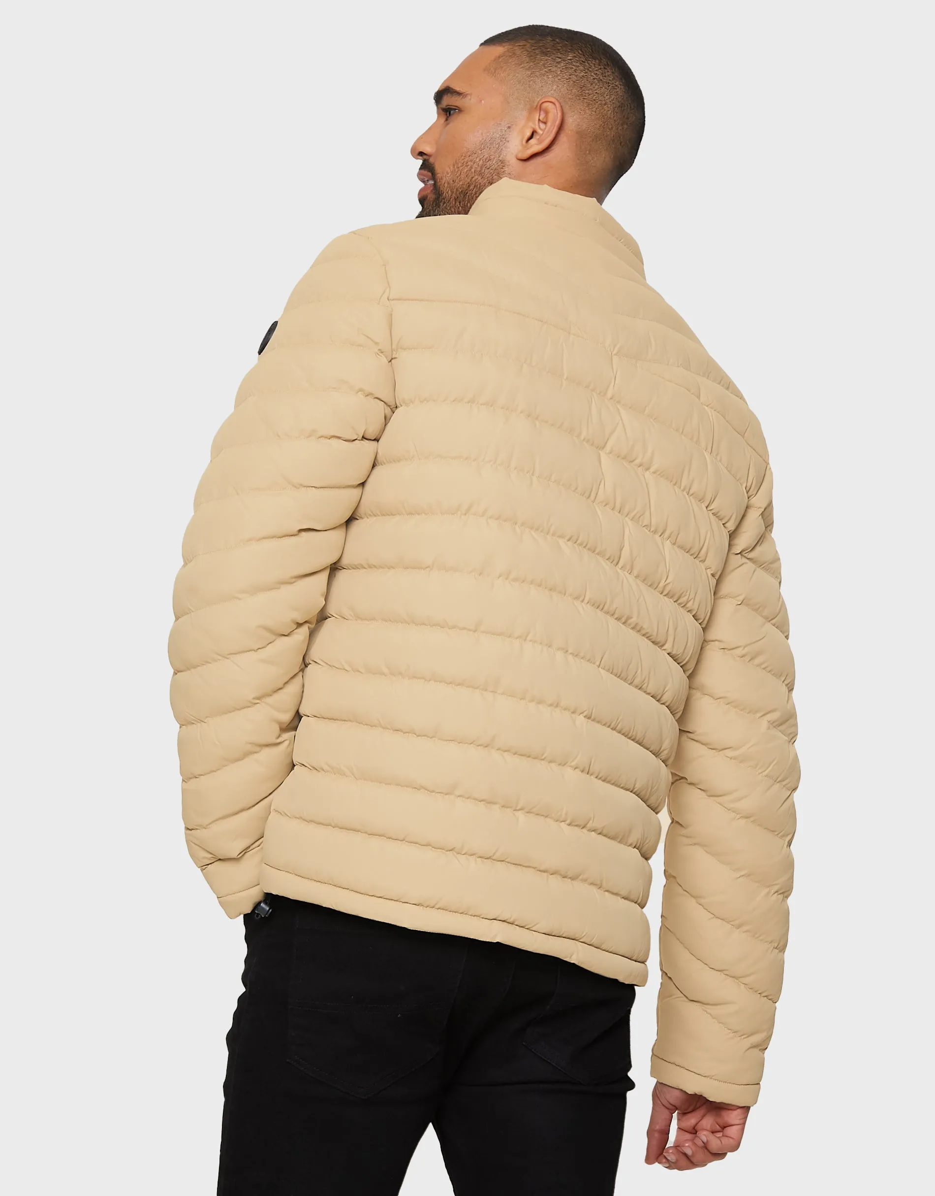 Men's Tan Lightweight Puffer Jacket sold by Threadbare product image thumbnail 2