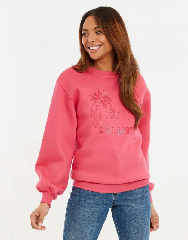Women's Pink Crew Neck Sweatshirt made by Threadbare