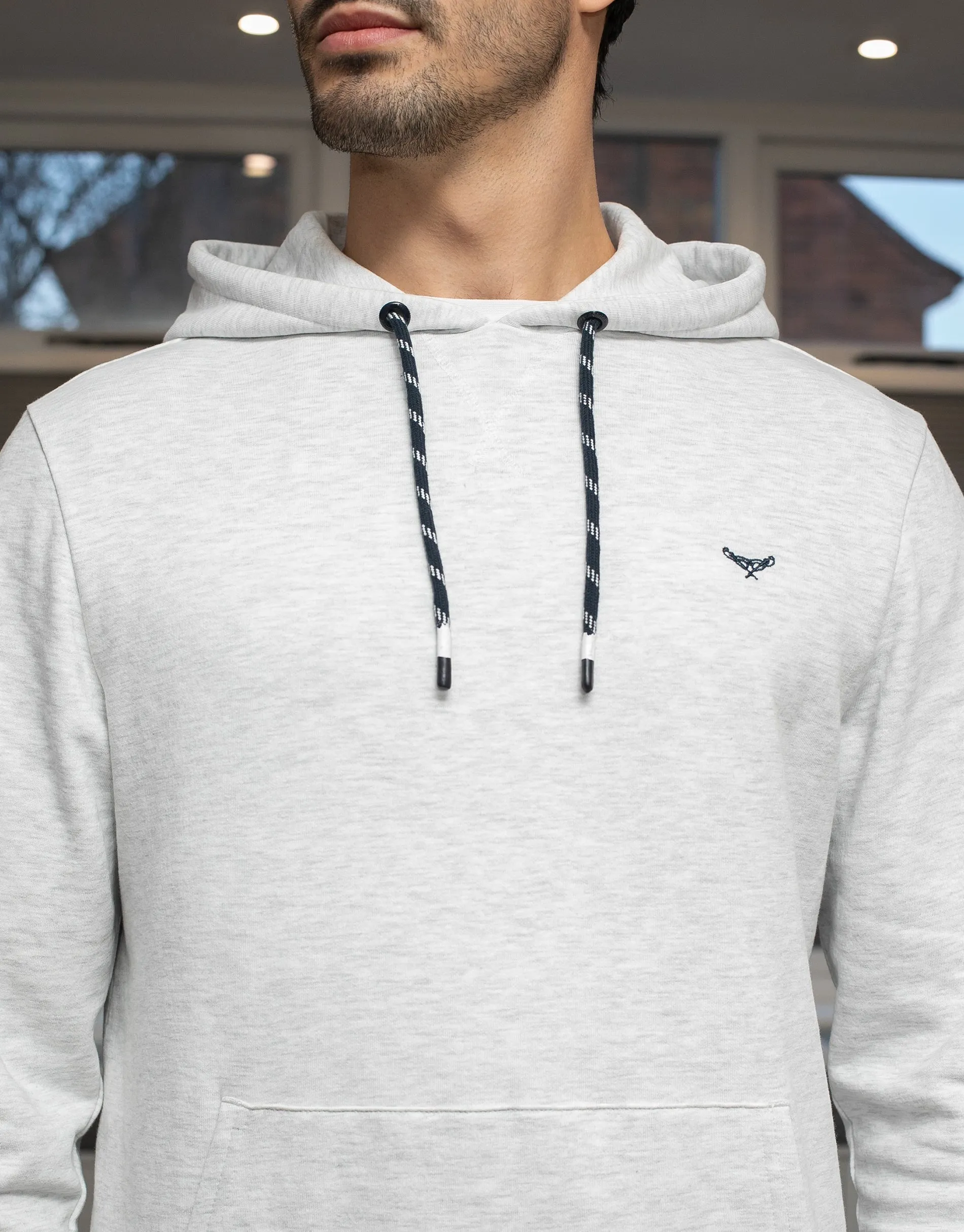 Men's Ecru Marl Pullover Hoodie sold by Threadbare product image thumbnail 4