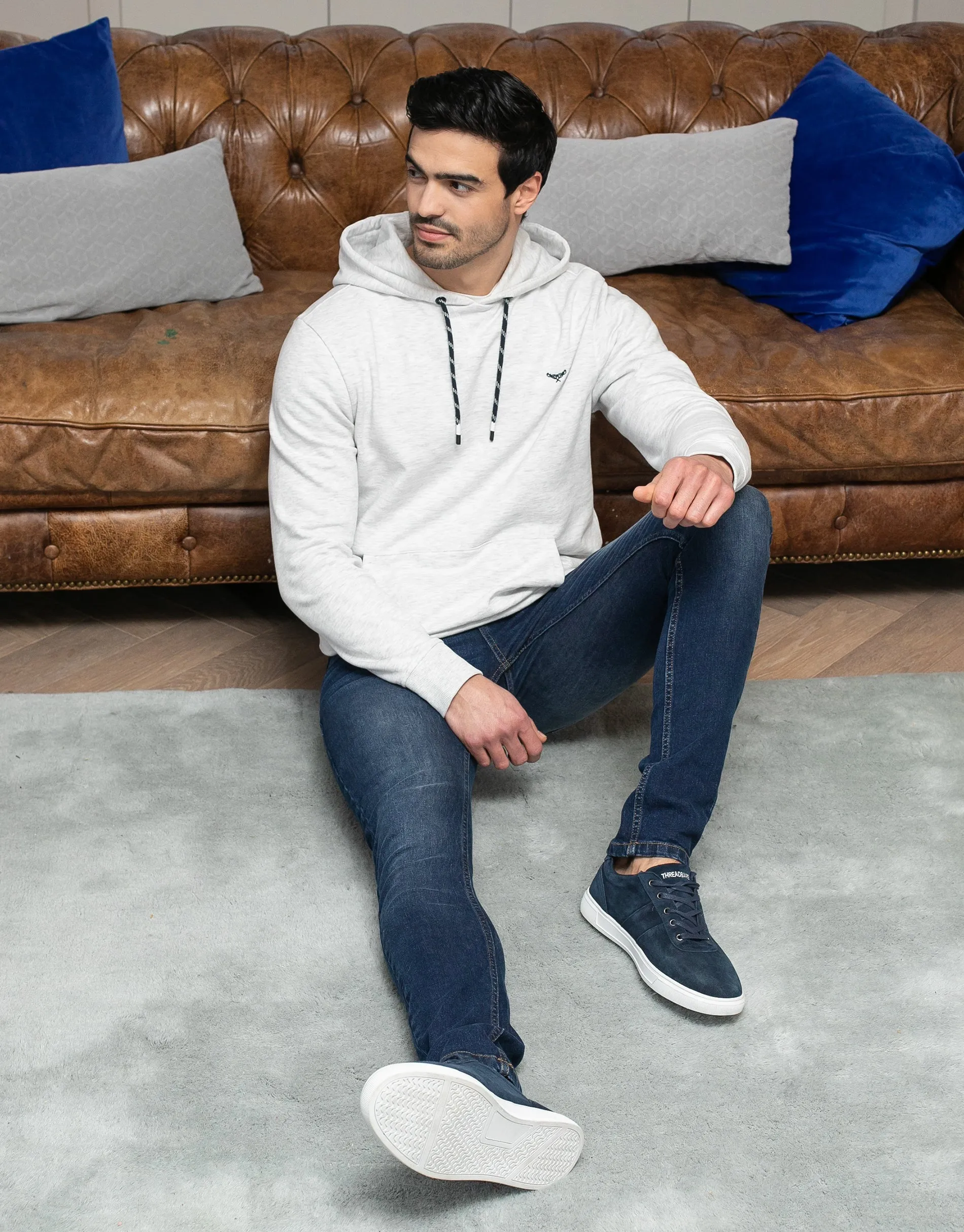 Men's Ecru Marl Pullover Hoodie sold by Threadbare product image thumbnail 3