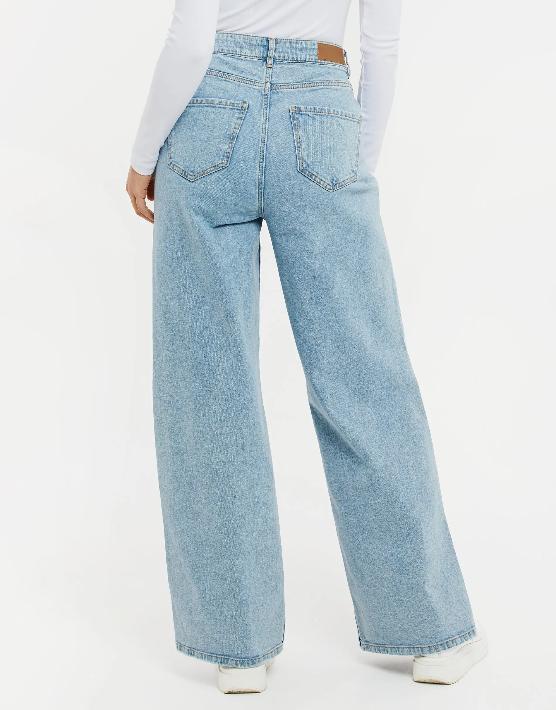 Women's Light Blue Wash Wide Leg Jeans sold by Threadbare product image thumbnail 2