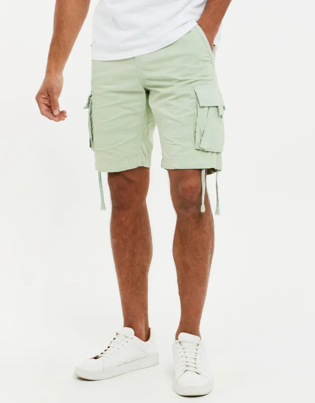 Men's Sage Cargo Shorts sold by Threadbare