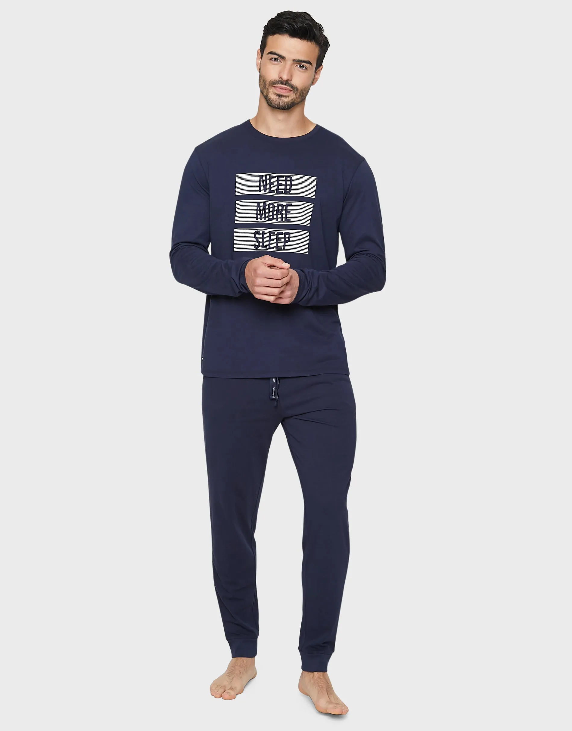 Men's Navy Pyjama Joggers & T-Shirt (2-Piece Set) sold by Threadbare product image thumbnail 3